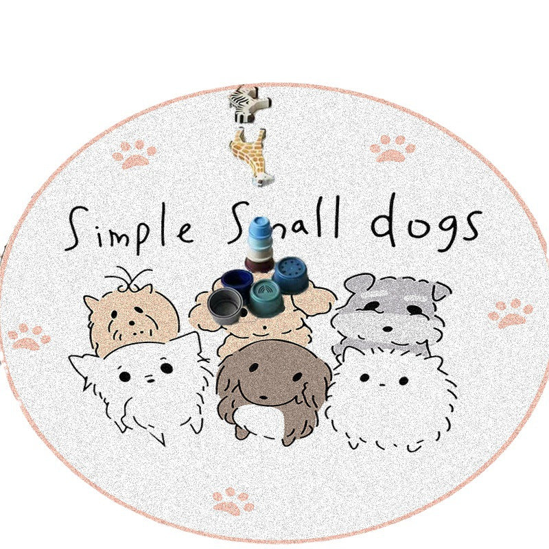 Cute Round Carpet Floor Mat for Bedroom & Living Room - Thickened Soft Cushion