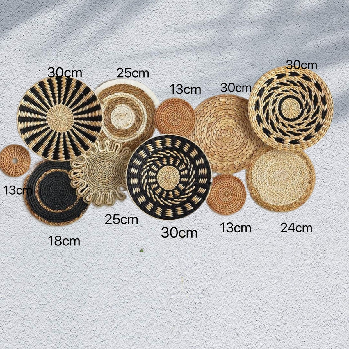 Handmade Straw Woven Wall Decorations Bohemian Wall Art Set