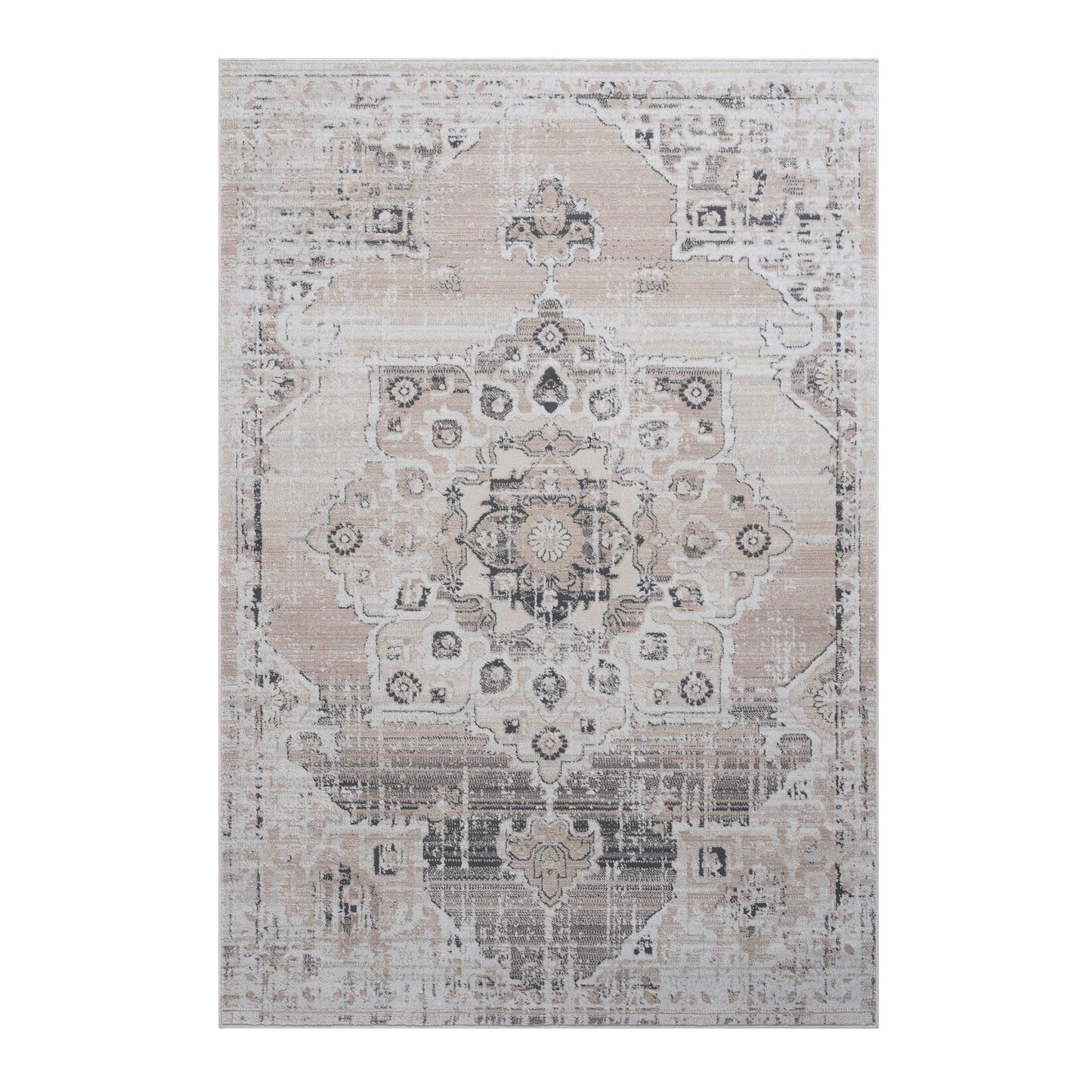 PAYAS 6X9 Cream Beige Medallion Area Rug