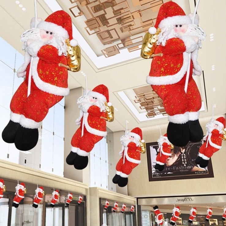 Christmas Santa Claus Rope Climbing Ornament - Festive Home Decor