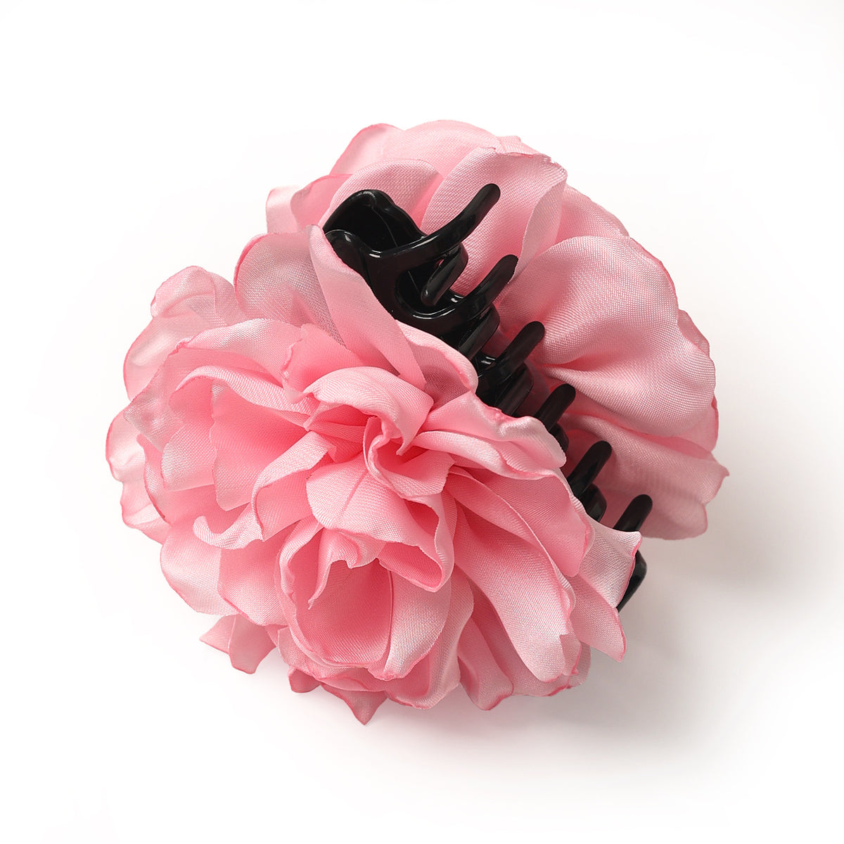 Minimalist Satin Camellia Hair Clip for Women - Large French-Style Gripper