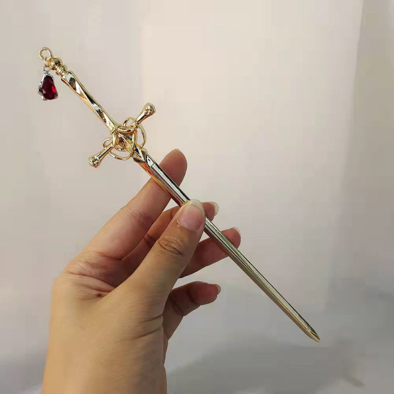 Sword Metal Hairpin - Chinese Punk Style Hair Accessory