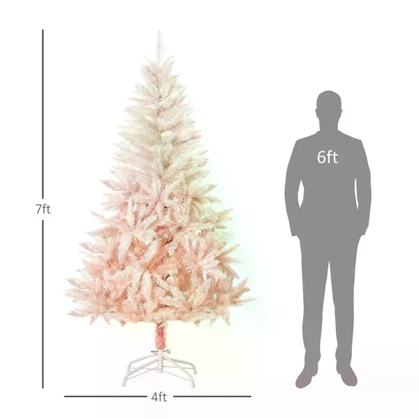 7ft Pink Christmas Tree with PVC Branches - Lush & Realistic