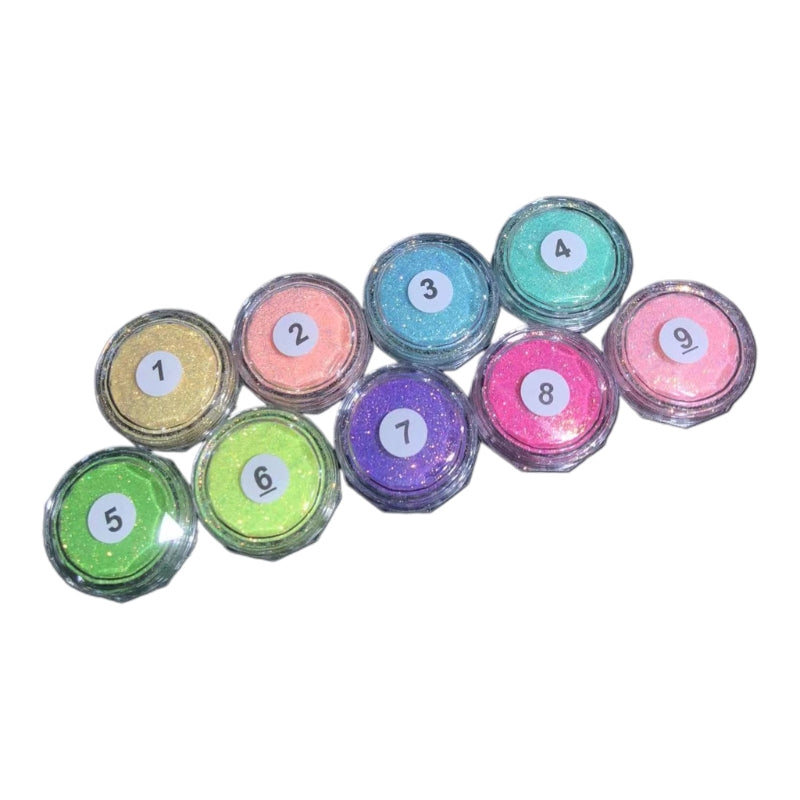 Diamond Stone Powder Nail Art Kit - 9 Color Glitter Set