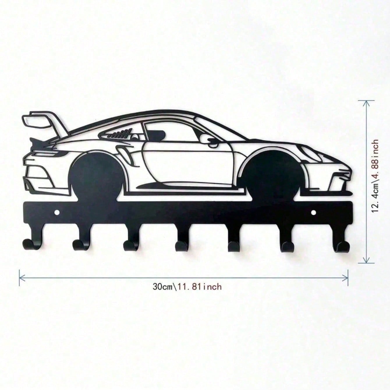 Racing Car Keychain & Wall Mount Hook - Stylish Key Holder