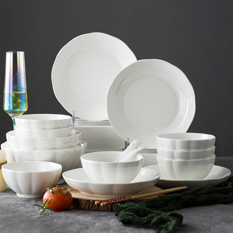 Japanese Korean Pumpkin Bowl Set Porcelain Tableware - Multiple Styles & Sizes