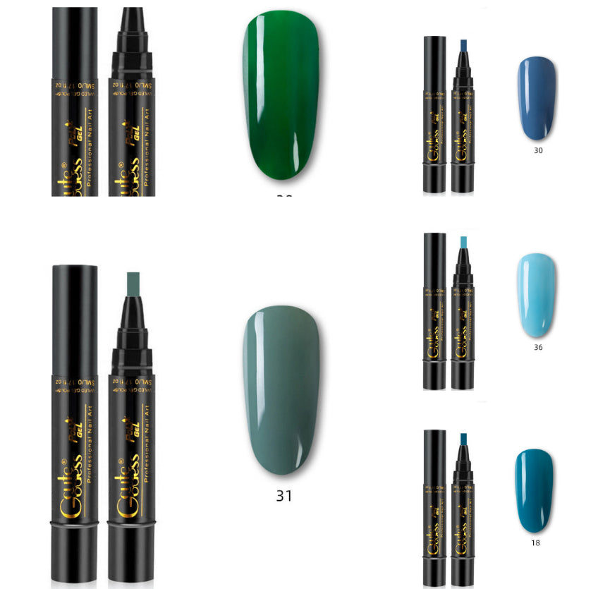 3-in-1 Magnetic Nail Art Pen - Quick-Dry Gel for French & Water Ripple Effects