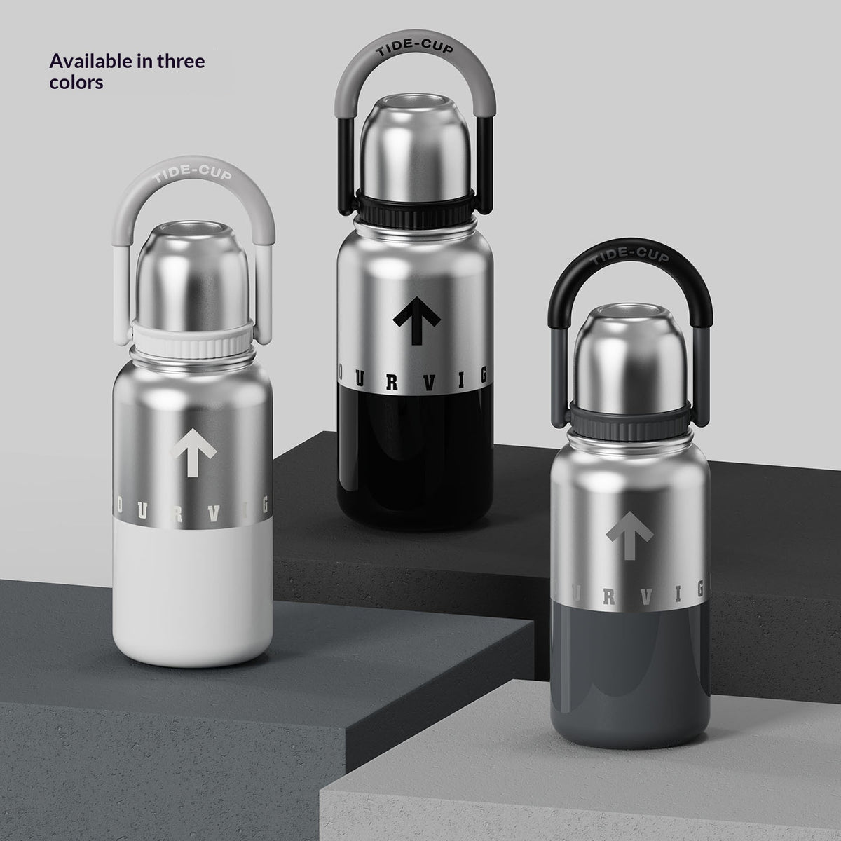High-Value Double-Drink Smart Cup with Insulation and Carabiner - 500ML