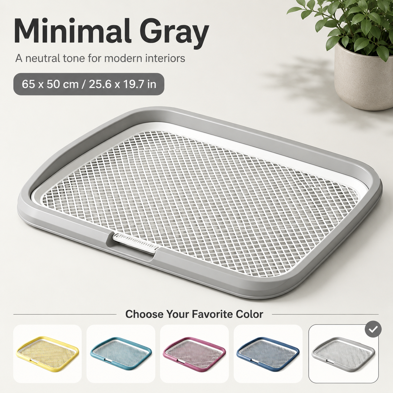 Indoor Dog Potty Tray with Removable Mesh Grid Leak-Proof Puppy Training Toilet