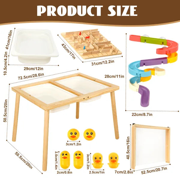 Toddler Sensory Activity Table with Storage Bins - Indoor Outdoor Water & Sand Play