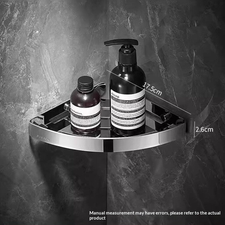 No-Drill Stainless Steel Corner Shelf for Bathroom - Multiple Sizes & Finishes