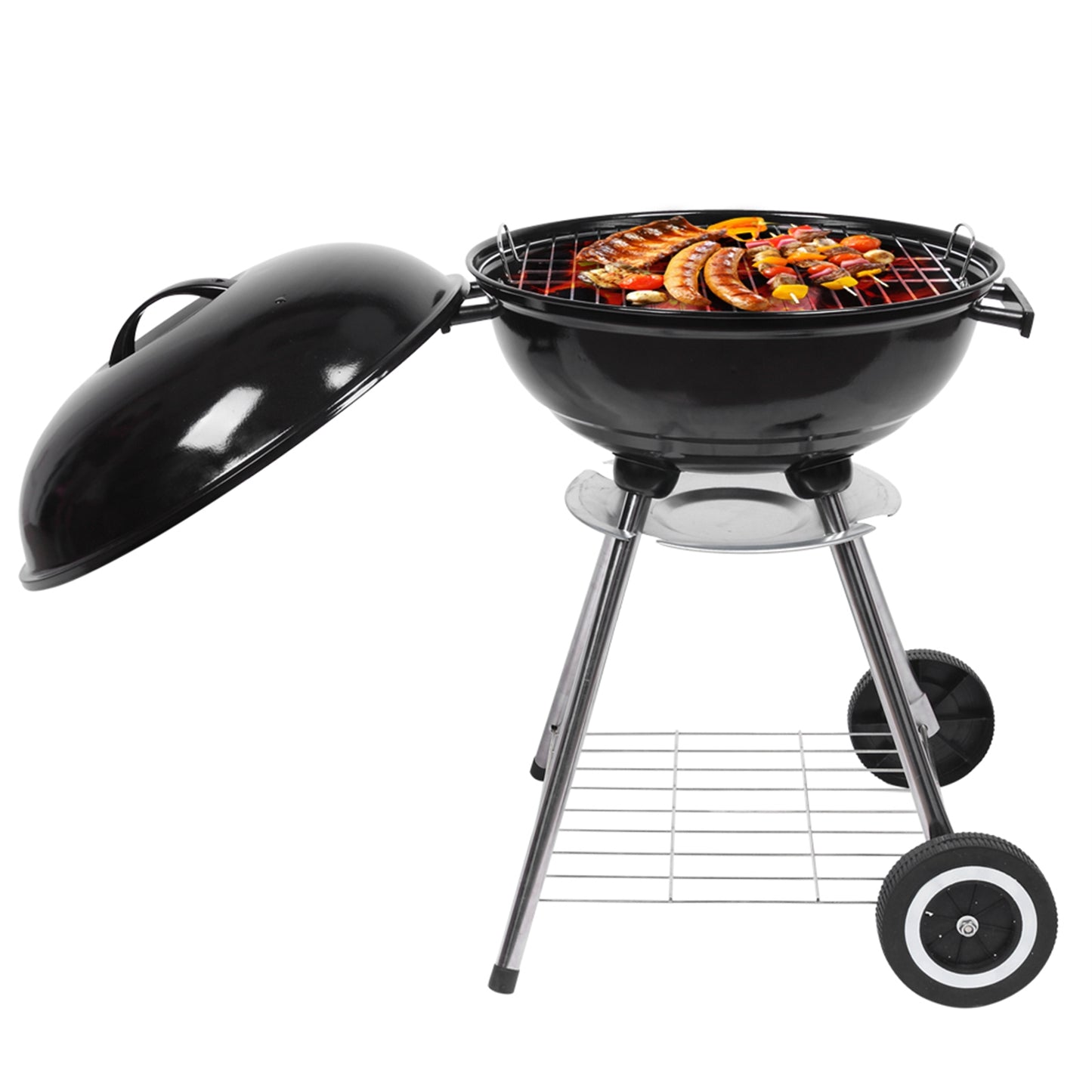 18-Inch Charcoal Grill with Spherical Design - Black
