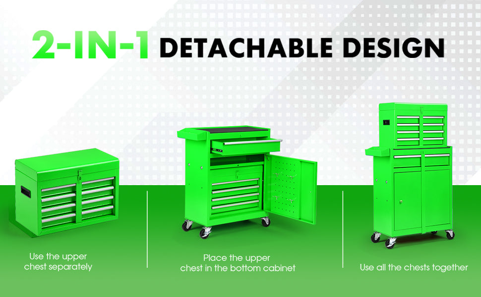 5-Drawer Rolling Tool Chest with Lockable Top & Wheels - Garage Storage Cabinet