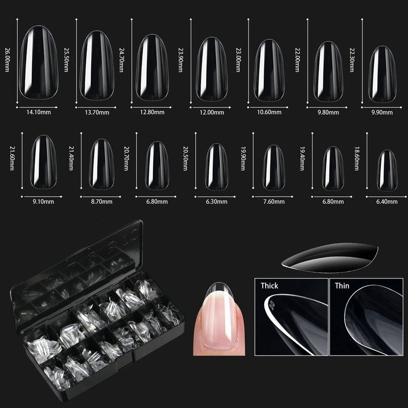 Transparent Nail Tips Set - False Nails for Manicure