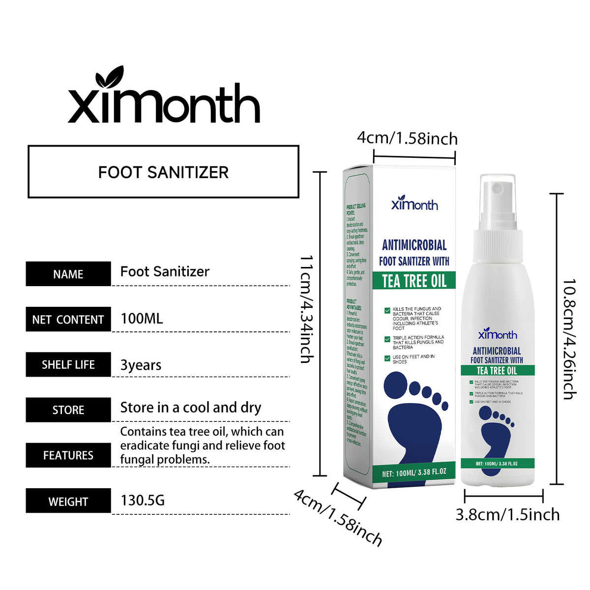 Foot Care Spray 100ml - Moisturizing & Deodorizing