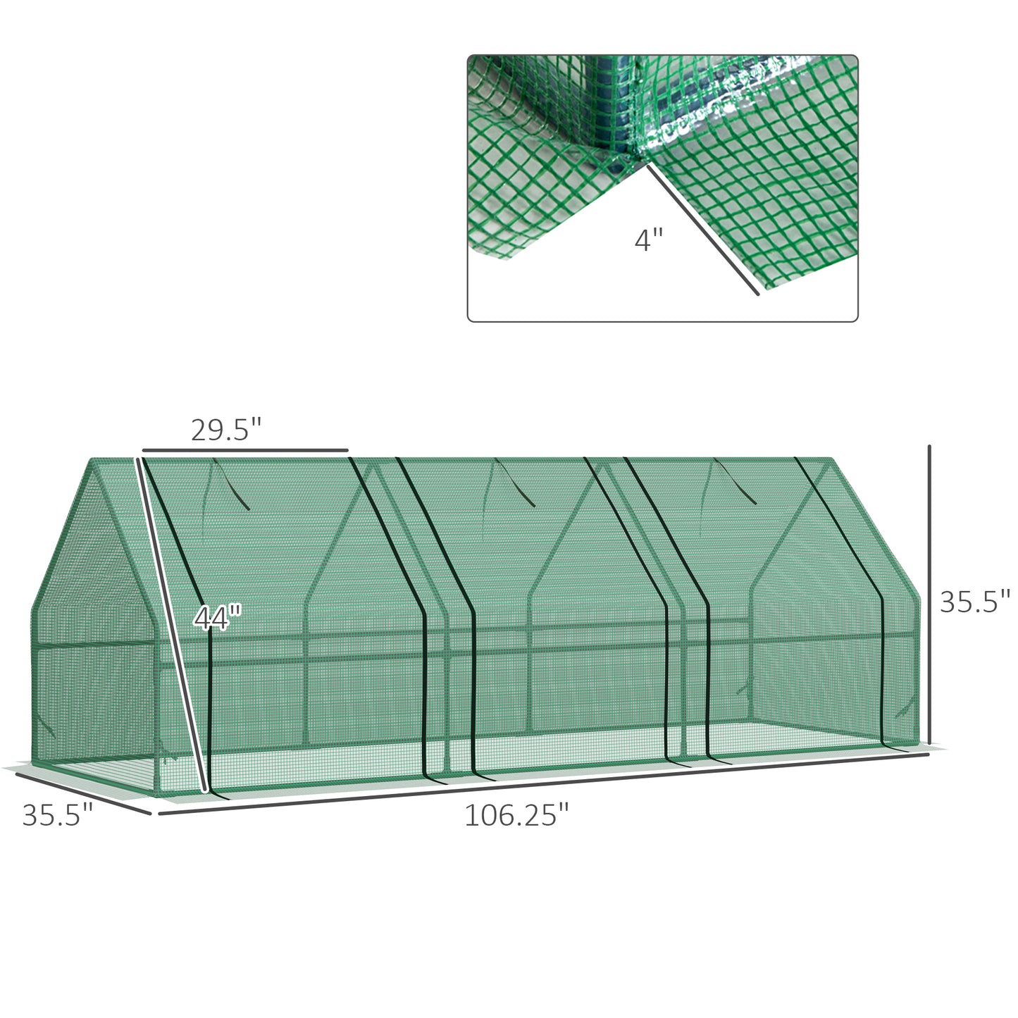 Portable Mini Greenhouse for Outdoor Garden - Green
