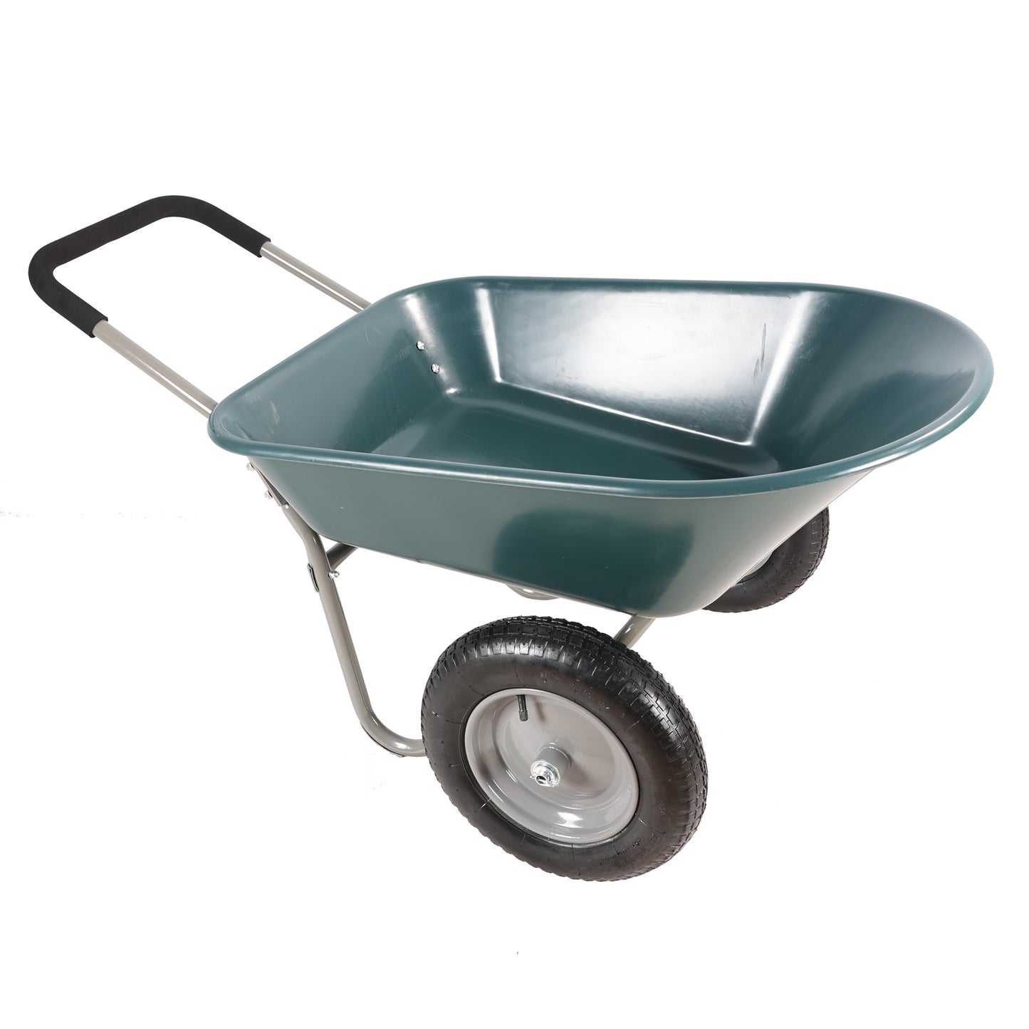 Garden Trolley with Pneumatic Wheels - 15 Inch Two-Wheel Utility Cart