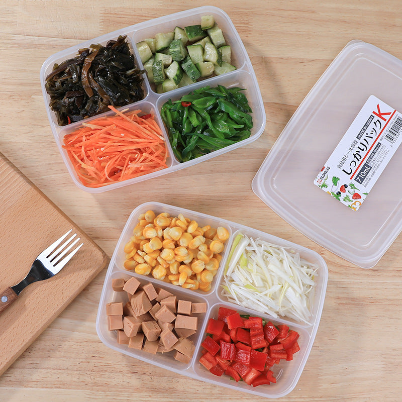 Fresh Pork Storage Box with 4 Compartments - 710ml Food Keeper Container