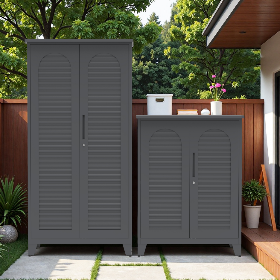 47'' Tall Metal Tool Storage Cabinet - Slate Color