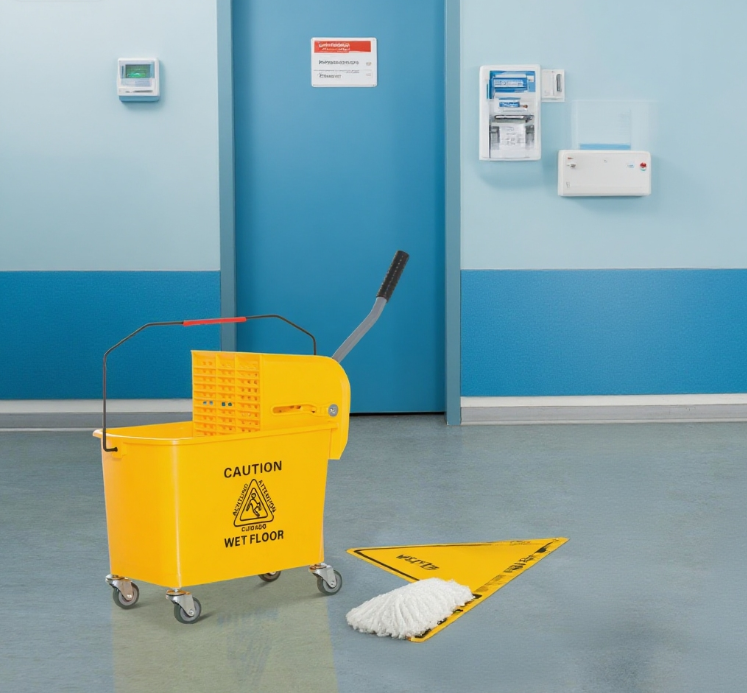 Compact Mop Bucket with Wringer - 21 Quart Capacity, Yellow