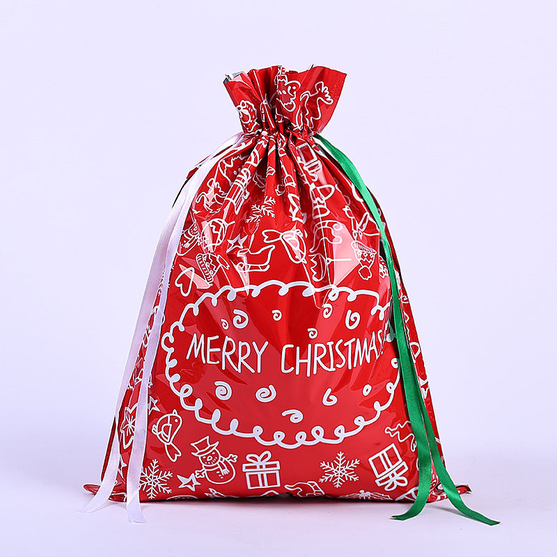 Festive Aluminum Foil Gift Bags for Christmas & New Year Party Packaging