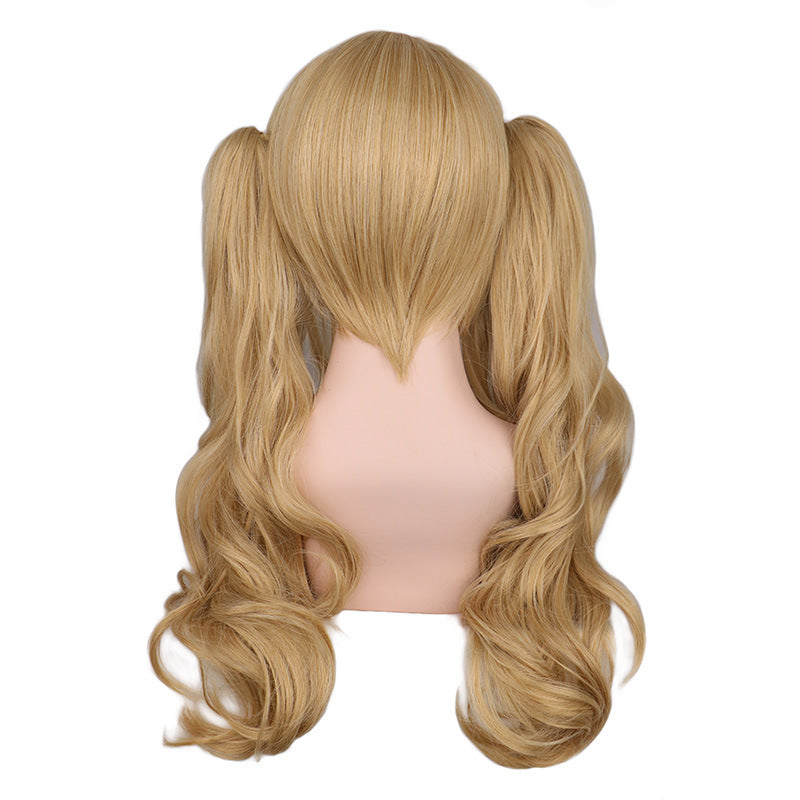 Female Tiger Clip Wig with Double Tiger Clips - Gold Anime Cosplay Hair Extension