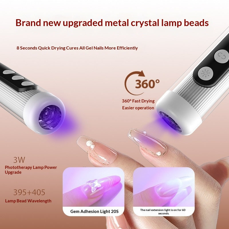 Rechargeable 2-in-1 Electric Nail Grinder with LED Light - Manicure & Pedicure Tool