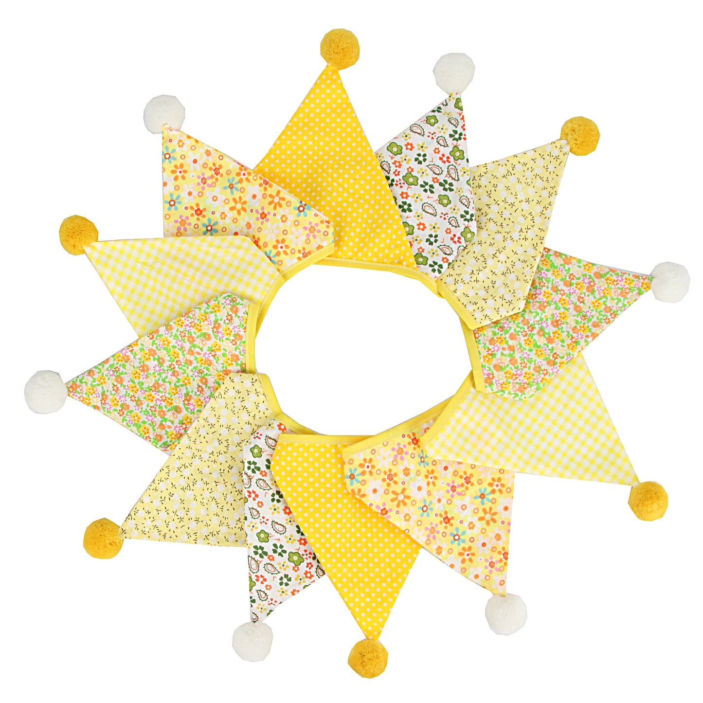 Cotton Wool Ball Triangle Flags Set for Home & Party Decor - 3.2m Length