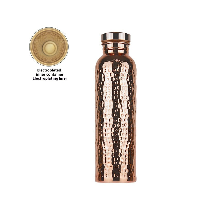 Stainless Steel Water Cup for Car Outdoor Use 800ml - Copper & Gold Plated Options