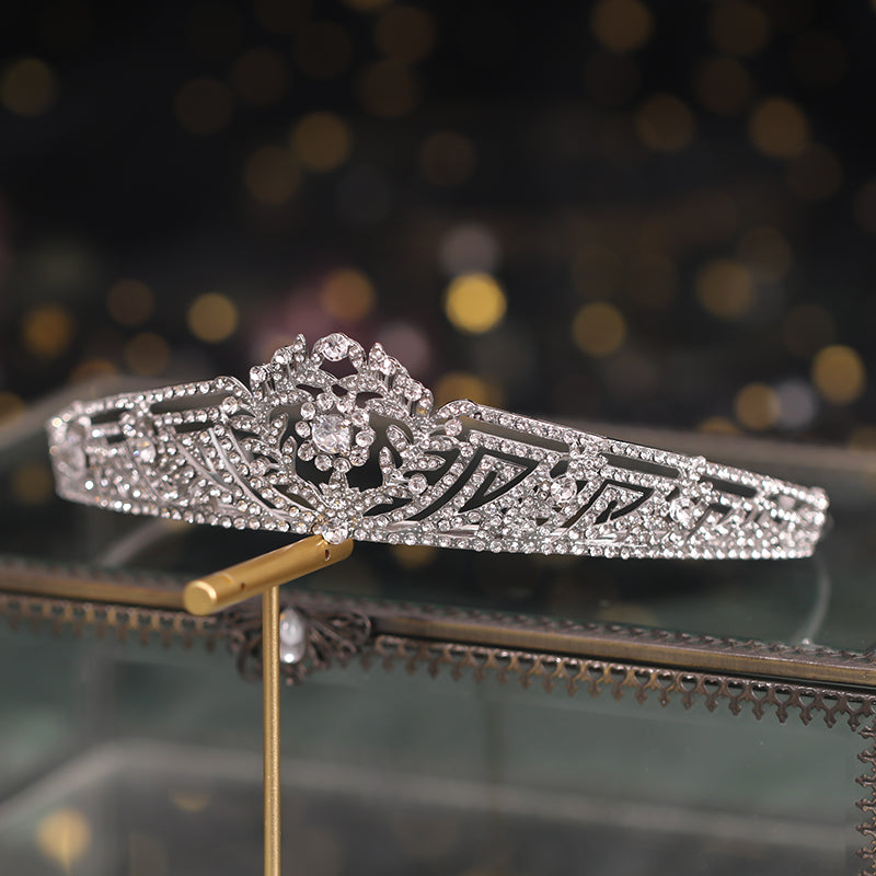 Silver Rhinestone Wedding Crown Headband