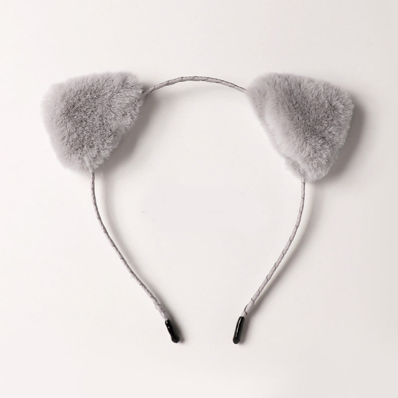 Cute Plush Animal Headband with Bells and Cat Ears for Kids & Adults