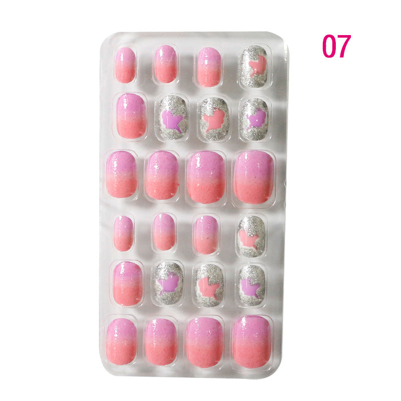 Children's Nail Art Stickers Patch Set - 24-Piece Kids Nail Tips