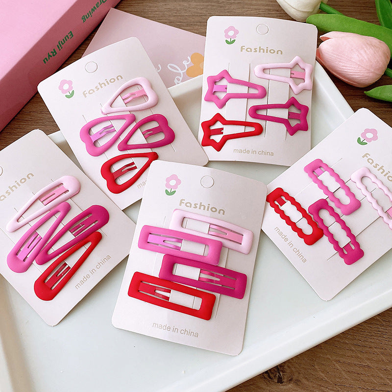 Sweet Rose Hollow Heart Five-Star Hair Barrettes for Women