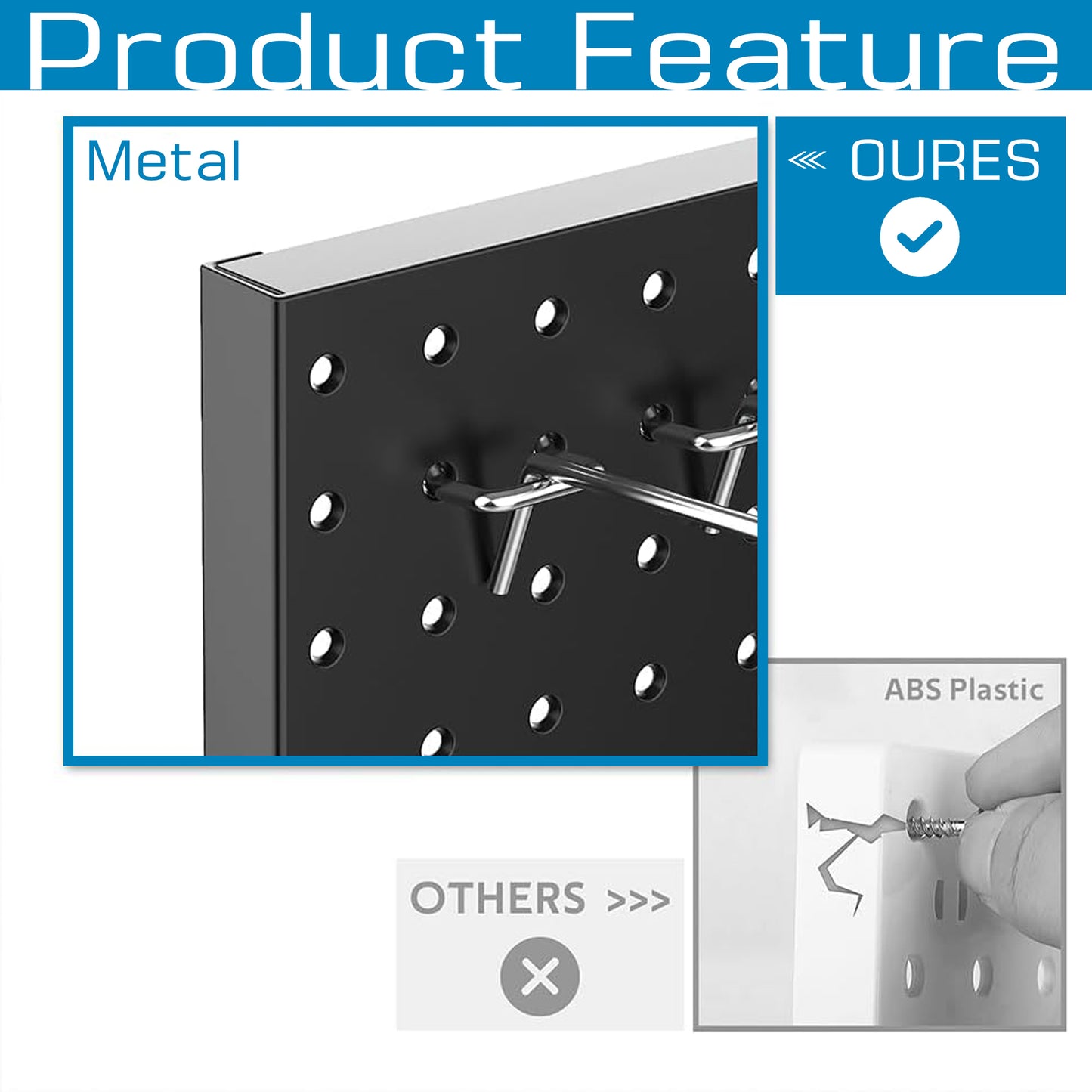 278-Piece Wall-Mounted Pegboard Organizer Kit for Workshops & Garages