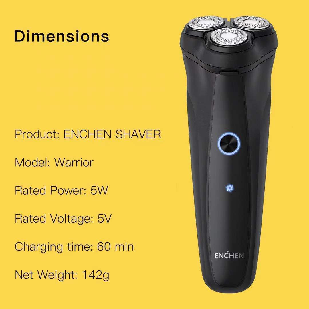 Rechargeable Electric Shaver with Floating Cutter Head - Black
