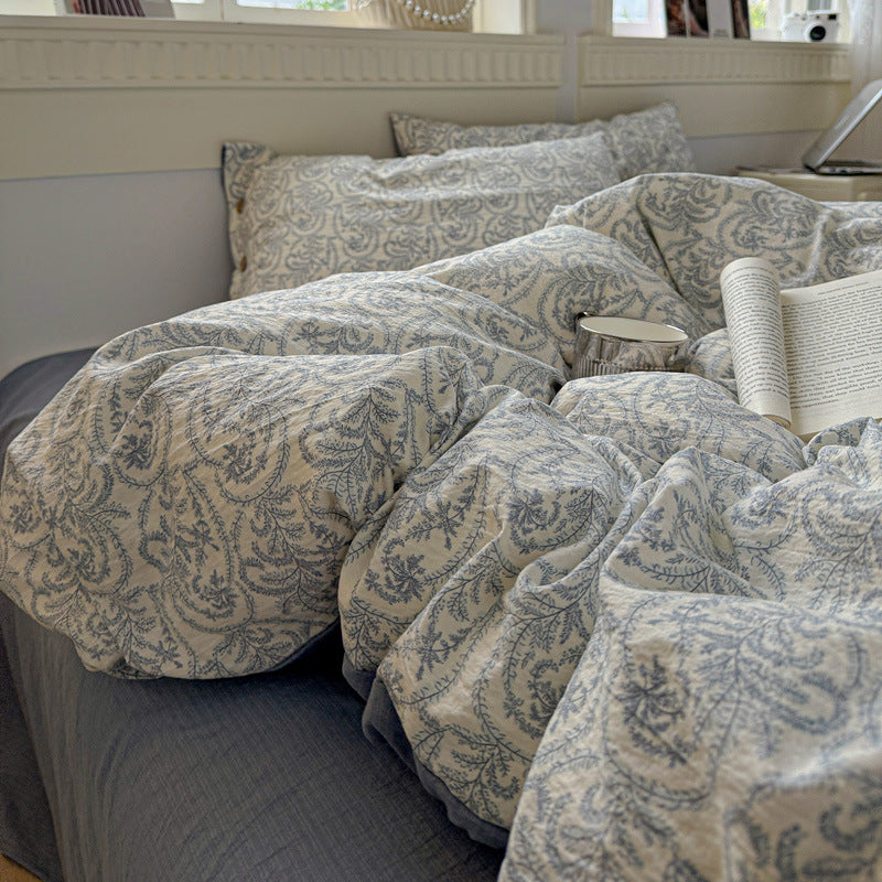 Thickened Cotton-Linen Bedding Set - Multiple Sizes & Styles