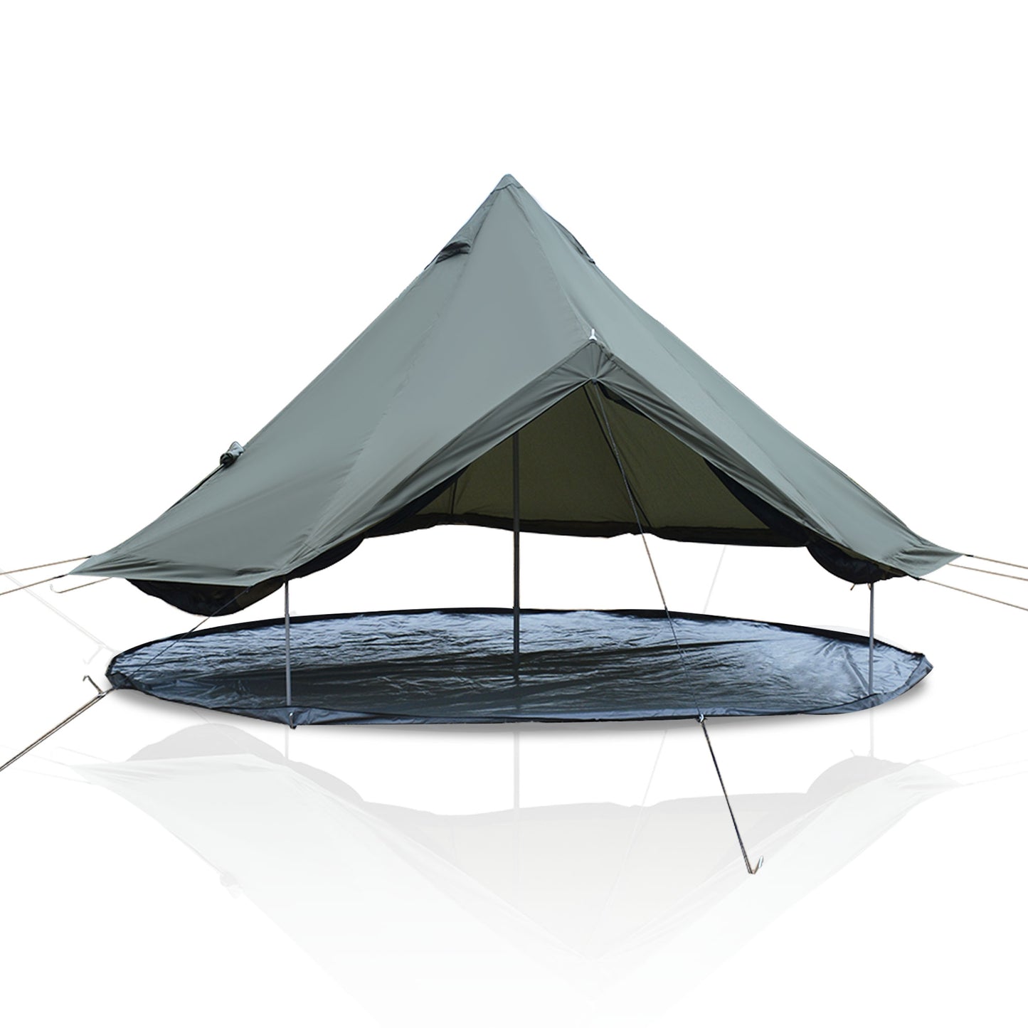 16.4FT Green Waterproof Bell Tent with Stove Jack - 10 Person Glamping Yurt