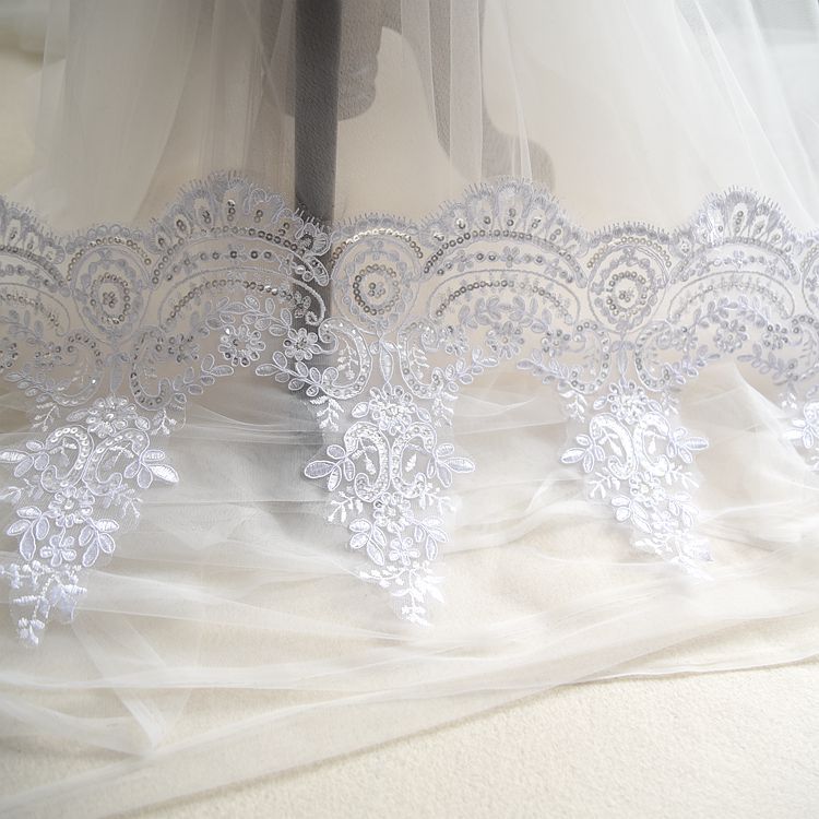 Wedding Lace Embroidery Sequin Fabric Accessories for DIY Crafts
