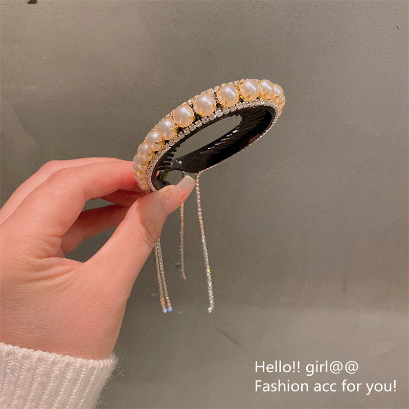 Pearl Ponytail Clip with Tassel