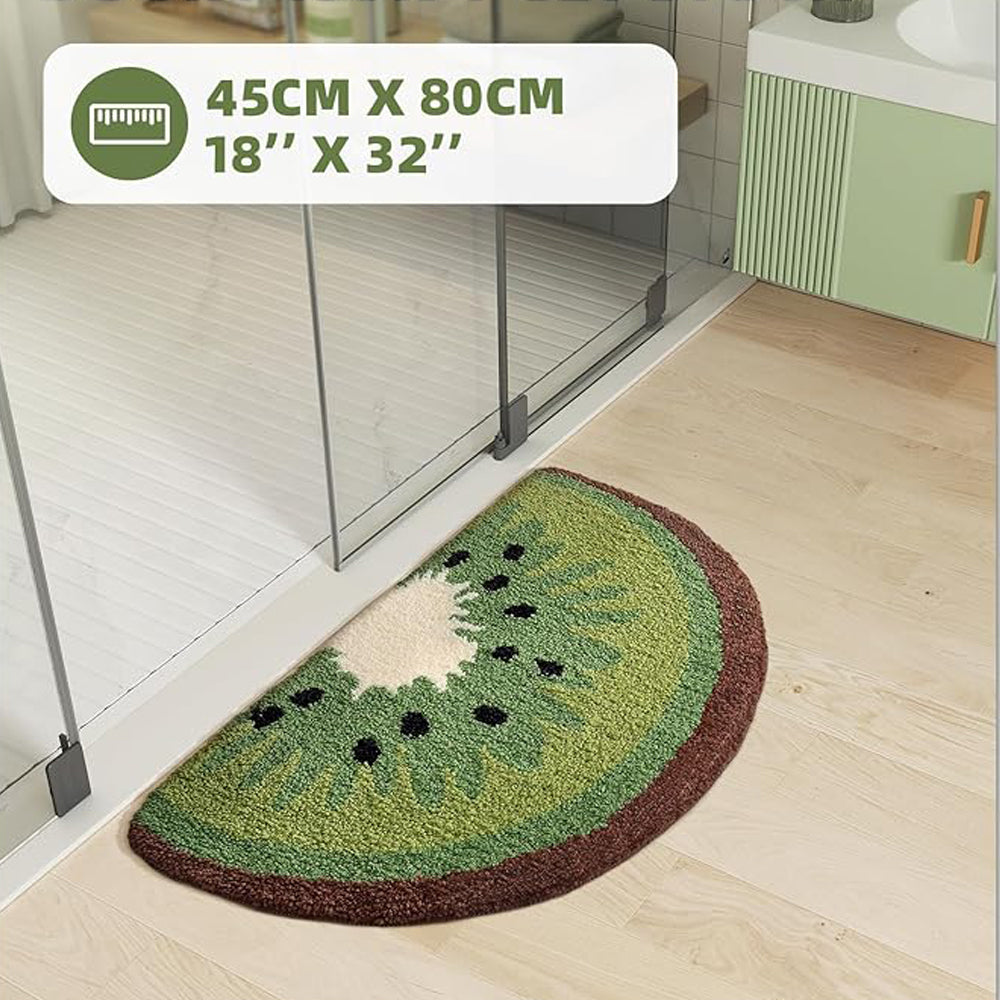 Kiwi Fruit Bath Mat - Absorbent Microfiber Rug, 17.7" x 31.5"