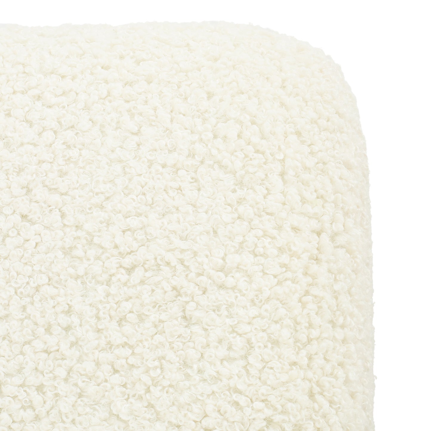 Comfortable White Ottoman - Soft Polyester Upholstery