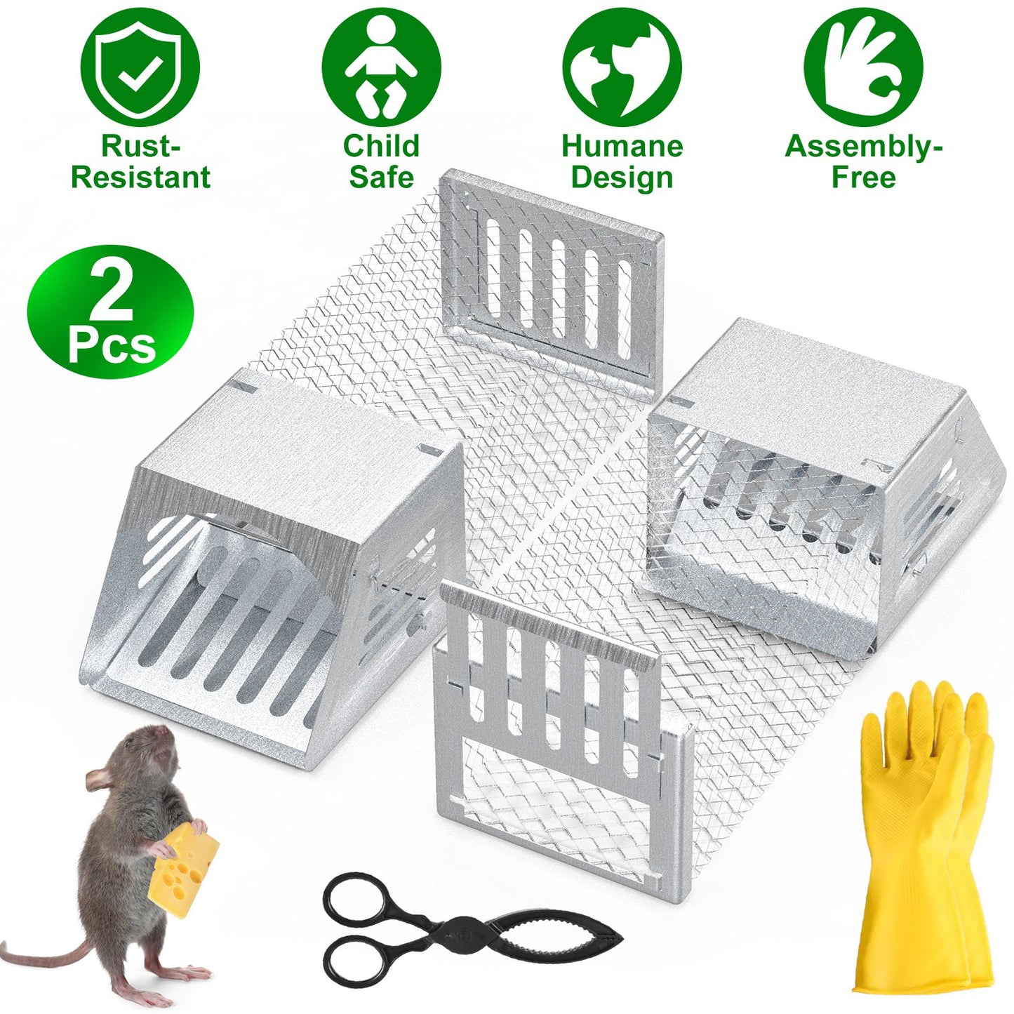 Humane Mouse Trap Cage - 2 Pcs Automatic Catch and Release