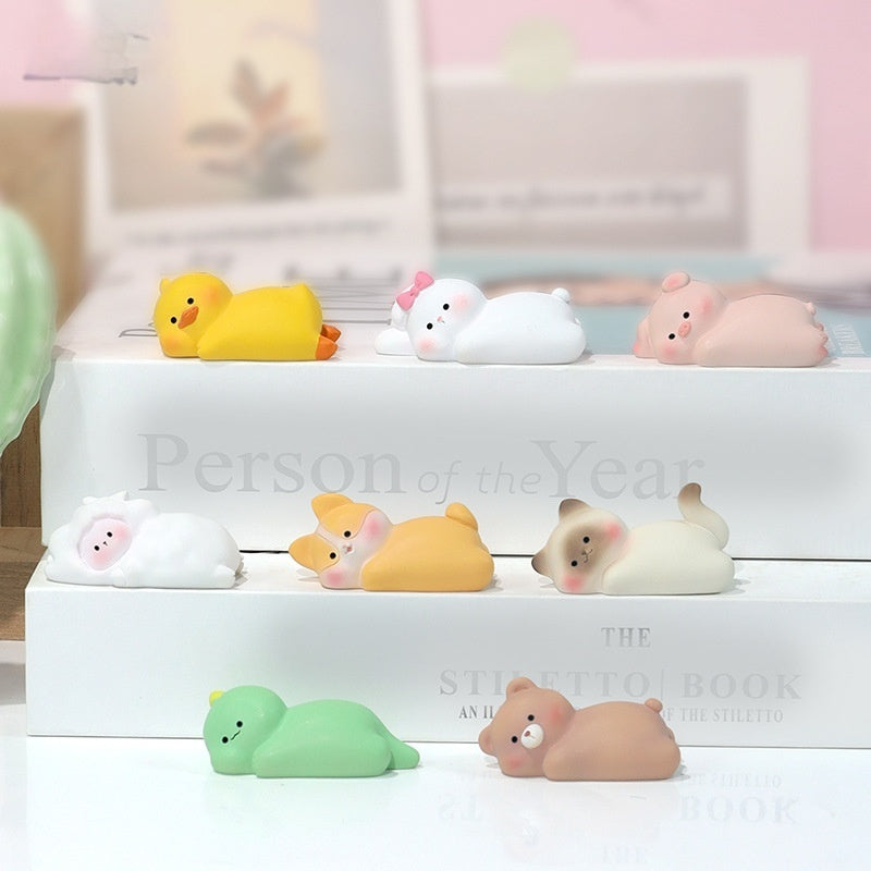 Cute Animal Flat Ornament Set for Home Decor - Cats, Dogs, Rabbits & More