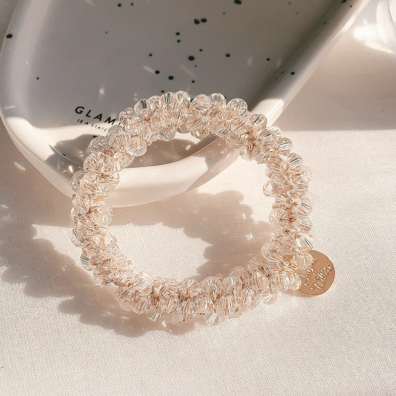 High-Grade Crystal Hair Tie & Headband Set - Dual-Purpose Hair Accessories