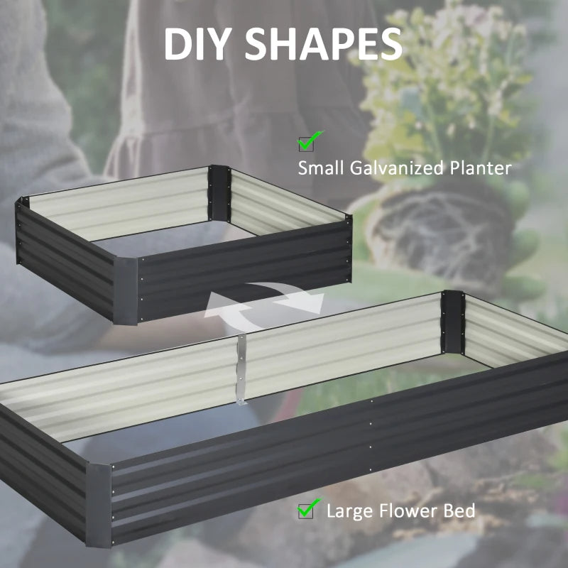 Galvanized Raised Garden Bed for Vegetables Flowers Herbs 95" L Gray