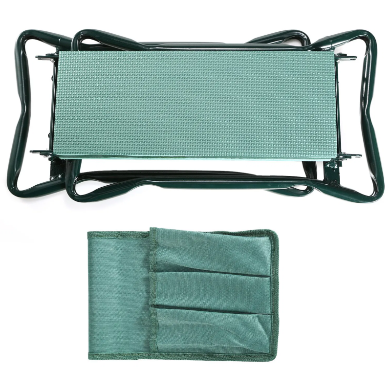 Foldable Garden Kneeler Seat with Cushions & Tool Pouch - Portable Gardening Tool