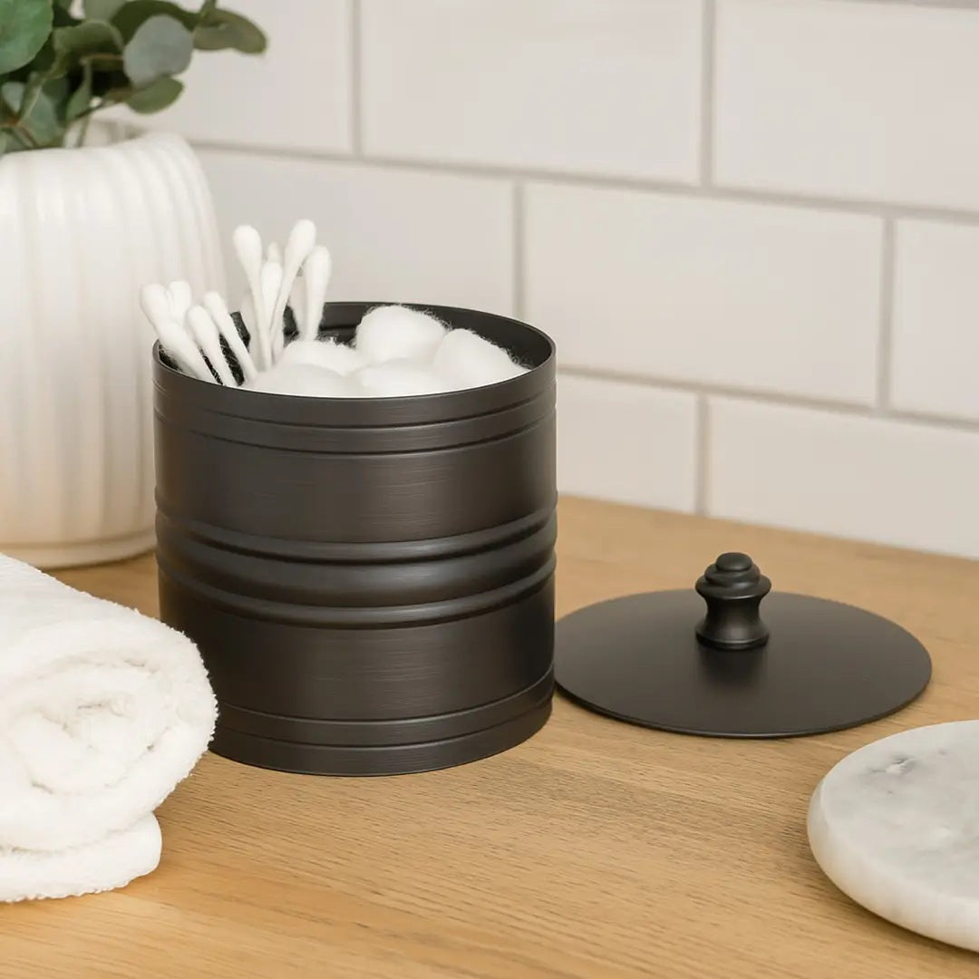 Stainless Steel Vanity Jar Stylish Storage For Cotton Swabs,Sponges &