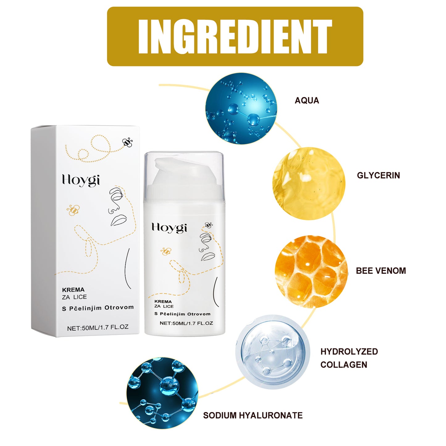 Bee Venom Anti-Aging Face Cream - Hydrating & Firming Skin Moisturizer