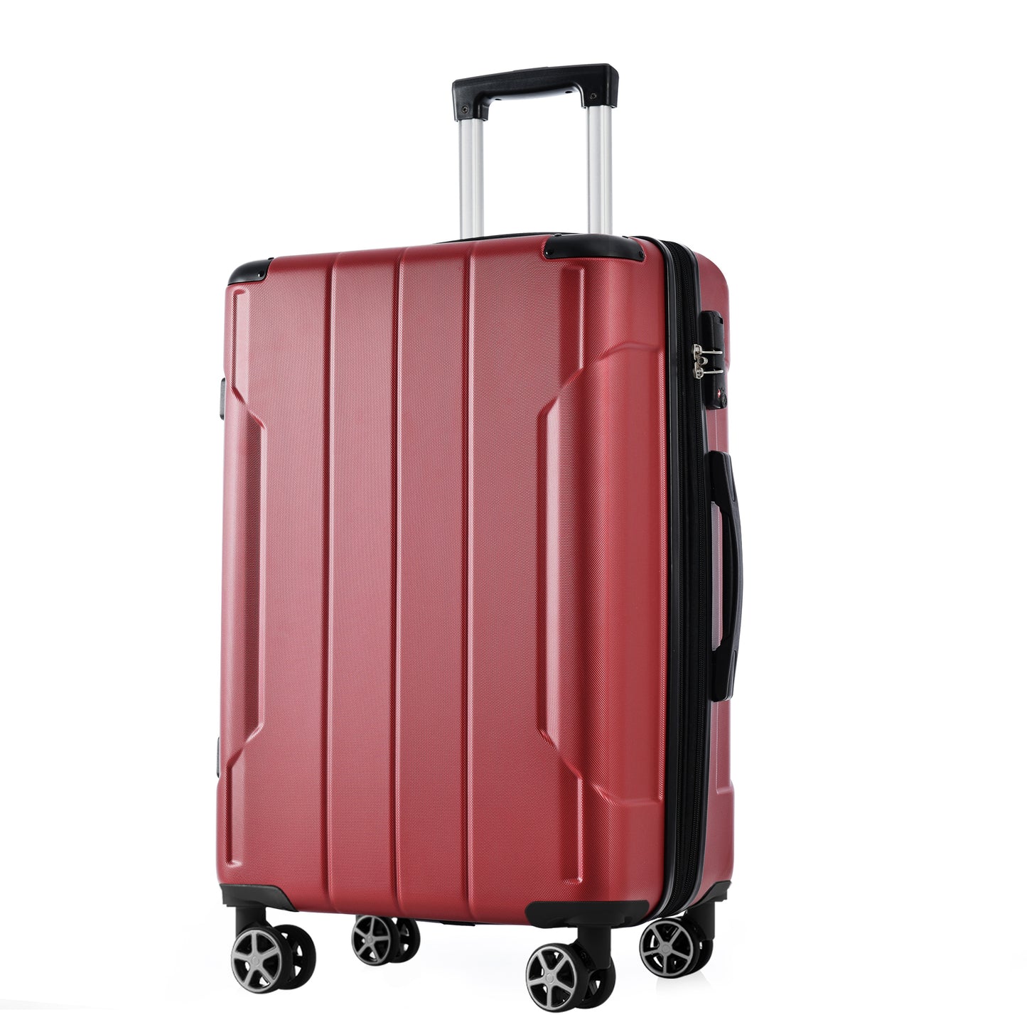 28-Inch Expandable Hardshell Luggage - Lightweight Red Suitcase