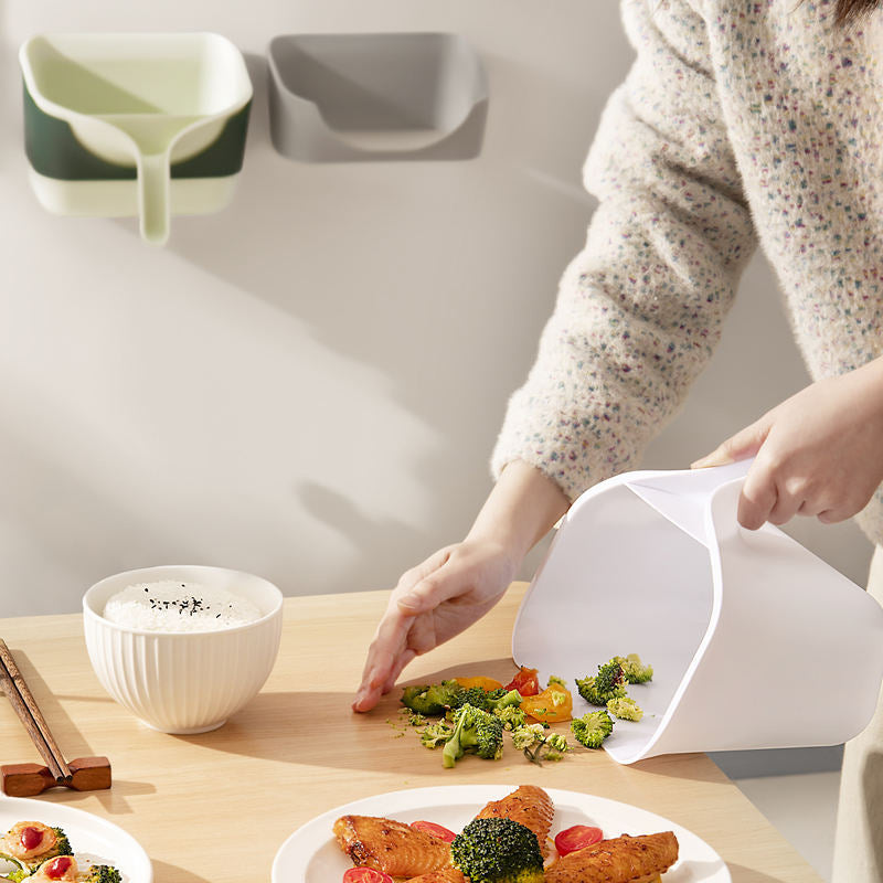 Wall-Mounted Plastic Storage Box - Open Top Kitchen Organizer 22x19x15cm Light Green